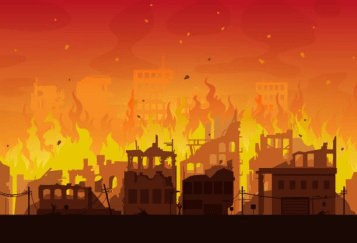 Burning cities
