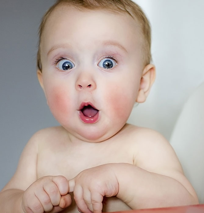 baby surprised
