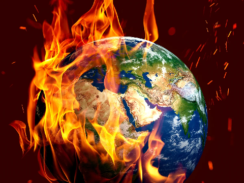 Earth aflame