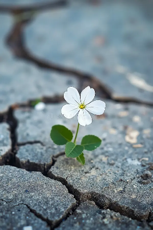 flower in concrete